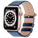 Apple Watch対応 バンド 42mm 44mm 45mm 49mm ベルト アップルウォッチバンド apple watch 9 8 7 6 5 4 3 2 1 SE SE2 Ultra Ultra2 バンド 本革レザー 交換バンド 紺色+ロー