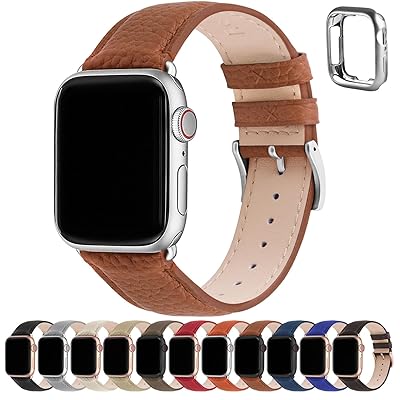 アップルウォッチ バンド Apple Watch バンド アップルウォッチベルト 本革 装着簡単 保護ケース付き レディース メンズ 1/2/3/4/5/6/7/8/9/SE/SE2/Ultra/Ultra2シリーズ対応(42mm 44mm 45mm