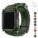 コンパチブル Apple Watch バンド 45mm 44mm iWatch シリーズ 9/8/7/6/5/4/3/2/1/SE2/SE/Ultra2/1対応します アップルウオッチ バンド 一体型 バンパーケース付き 装着簡単 耐久性 衝撃吸収(2)