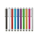 スタイラスペン 携帯電話 タッチペン スマホ用 iPad iPhone Android スマートフォン タブレット 導電繊維製ペン先 指で触れずペン 多色 10...