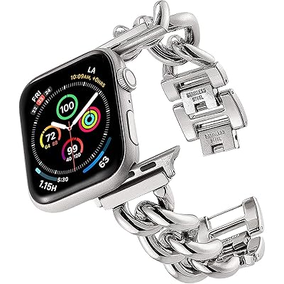 Apple Watch バンド ステンレス チェーン ベルト シルバー Apple watch ultra 49mm バンド 調整器具不要 キラキラ レディース アップルウォッチ バンド ultra、Series10 9 8 7 6 5 4 3 2 Apple Watch バンド ステンレス チェーン ベルト シルバー Apple watch ultra 49mm バンド 調整器具不要 キラキラ レディース アップルウォッチ バンド ultra、Series10 9 8 7 6 5 4 3 2