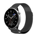 バンド Amazfit GTR Mini 対応 交換バンド ステンレス鋼 磁気付き スポーツバンド マグネット式 おしゃれ 調節可能 交換ベルト ストラップ Amazfit GTR Mini 用 (ブラック)