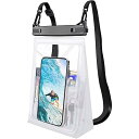 防水ケース スマホ 防水 ケース 携帯 大型 防水スマホケース 大容量 TPU スマホ IPX8 防水認定 指紋・タッチ操作・Face ID認証対応 お風呂用 左右二重ロック保護 完全密封 新版 ネック・肩ストラップ 最大7.2インチ対応 For i