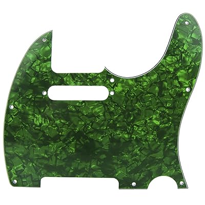 8穴 TL テレキャスターピックガードFender USA/メキシコスタンダードTeleエレキギター用、グリーンパール4P
