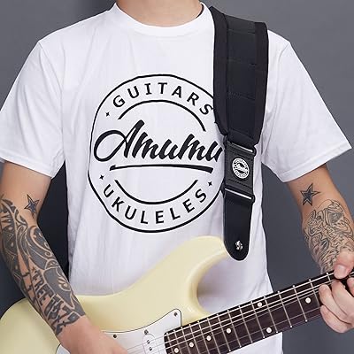 SBR Foam Padded Guitar Strap ギターストラップフォームパッド入りアコースティック、エレクトリック、ベースギター用ストラップブロック＆ヘッドストックストラップネクタイ - 3.3 "ワイド