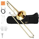 トロンボーン テナー B調 Trombone ゴールドラッカー ケース付 学生用 ETB-330 (ゴールド)