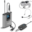 ワイヤレスマイク UHF ピンマイク ワイヤレス ヘッドセットマイク クリップマイク ハンズフリーマイク 無線マイク 動画撮影 録音 拡声 カメラ スマホ 軽量...
