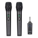 K380Aワイヤレスマイク Bluetoothカラオケマイク 2本セット LED ディスプレイ 電池式 UHF 10チャンネル ダイナミックマイク 6.35mm...