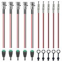 5個 DC-099 5.5x2.1mm DC電源ジャックソケット5Aネジ付きメスアダプター(18AWGワイヤー付き)、5個防水カバーキャップ、5個 DC電源オスピグテールワイヤー、5個 12VDC電源ジャックプラグアダプター