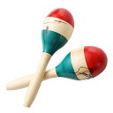マラカス 楽器 カラー手描き 木製 2本 セット Latinマラカス パーカッション パーティー 演奏などに適しています (Colorful)