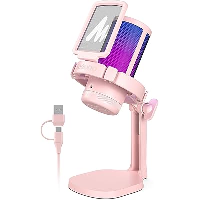 USB コンデンサーマイク ゲーミングマイク PC マイク ノイズキャンセリング RGBライティング ミュートボタン ボリュームコントロール 単一指向性 プラグ＆プレイ YouTube Skype Discord Zoom ゲーム実況 ライブ配信 在宅勤務 ポッドキャスト Windows/Mac/PS4/PS5対応 GamerWave DGM20ブランド色ピンクモデルDGM20商品説明【商品概要】【明瞭さを自然に実現】3秒長押すのノイズリダクション機能により、このUSBゲーミングマイクは、タイピングやマウスクリックなどのバックグラウンドノイズを効果的に抑制できます。また、このマイクの単一指向性の極性パターンは、バックグラウンドノイズを除去しながら、マイクの前面からの音にフォーカスを合わせるのに非常に優れています。DGM20は、ゲーム、チャット、ストリーミングなどのアプリケーションに信頼できるパフォーマンスを提供します。【見事なRGBライト】このゲーミングマイクは、静的な単色モード、動的なマルチカラーモードと動的呼吸モードなど、見事なRGBライトが特徴で、コンピューターゲームのセットアップに合わせて美しい雰囲気を作り出します。ゲーマーたちが魅せる超絶プレイや白熱の試合を思う存分楽しもう！【LEDインジケーター付きワンクリックミュート】このマイクは、タップしてミュートできる機能を備えており、ゲームオーディオをより細かく制御できます（緑色のライト：仕事中、赤色のライト：ミュート中、青色のライト（3秒長押す）：ノイズリダクションオン）。プラグ＆プレイで、ゲームとライブストリーミングをすぐに開始するために必要なものがすべて揃っています。【マイクゲインの制御とモニタリング】簡単なマイクゲイン制御機能により、歪み、雑音、ビープ音などのない、高品質なクリーンサウンドでのゲームストリーミングを存分に楽しむことができます。ヘッドホンをマイクの3.5mmヘッドフォンポートに接続すれば、オーディオをリアルタイムでモニタリングして、その結果に応じて調節することができます。【パッケージ内容】マイク本体*1、 USB ケーブル*1、ショックマウンド*1、ポップフィルター*1、マイクスタンド*1、アームスタンド用アダプター*1、四語取扱説明書*1。【商品説明】 DGM20は、ゲーム愛好家向けに特別にデザインされたUSBマイクです。高いサンプリングレートのオーディオ品質を確立し、ENCノイズリダクション機能を追加することで、仮想世界においても、生のゲームボイス体験をユーザーに提供するとともに、チーム対戦での遅延が起きません。クールなビジュアルの楽しさをもたらす、マイク本体の上部で調節可能なRGBのライトモードは、このデバイスに欠かせない機能です。このオールインワンアイテムのUSB-Cインターフェイスは、Discord、OBS、XSplit、Twitch、Youtube、Facebook、その他インターネットシーンでプラグアンドプレイに対応し、特にPS4およびPS5プレーヤーには、間違いなく飛躍的な経験をもたらす絶対的必需品です。【商品詳細】商品種別：楽器・音響機器商品名：USB コンデンサーマイク ゲーミングマイク PC マイク ノイズキャンセリング RGBライティング ミュートボタン ボリュームコントロール 単一指向性 プラグ＆プレイ YouTube Skype Discord Zoom ゲーム実況 ライブ配信 在宅勤務 ポッドキャスト Windows/Mac/PS4/PS5対応 GamerWave DGM20製造元：商品番号：DGM20色：ピンク商品タイプ：DGM20【当店からの連絡】