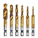 タップ スパイラル HSS 6542高速度鋼タップドリルセット M3-M10 (HSS6542, 金)