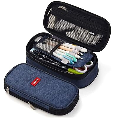 iSuperb ペンケース ペンポーチ 筆箱 筆入れ デザイン 収縮でき 大容量 筆箱横開き 多機能 ガジェット ポーチ高校生 かわいい 収納ポーチ 旅行 出張 男の子 大人 小学生 高校生 大学生用 中学生 人気 少女 女の子 シンプル（黒）)