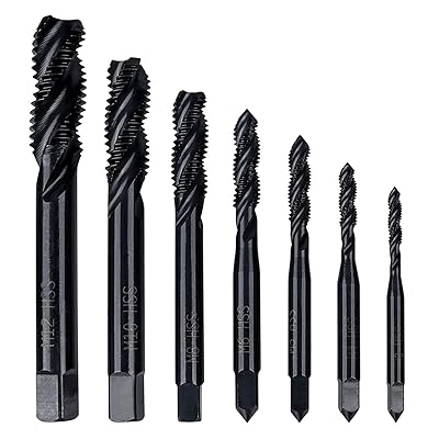7本セット スパイラルタップ ねじ切りタップセット タップドリルセット HSSスパイラル溝付きスクリュー..