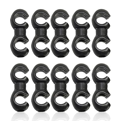 10個 バイク ブレーキ ケーブル フック クリップ S型 ワイヤー バックル 軽量 360度回転 クランプ 自転..