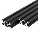 2PCS 300mm 2040V リニアレール ヨーロッパ標準陽極酸化 ブラック アルミニウム プロファイル押出リニア レール DIY素材 3DプリンターとCN...