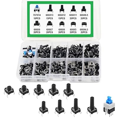 押しボタンスイッチ タクトスイッチ セット 10種類 180個入り 4ピン 押しボタンスイッチ 小型スイッチ ..