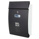 (ジェスマット) メールボックス 郵便受け ポスト 北欧風 壁掛け キーロック式 大容量 玄関 HPB005-黒 (ブラック)