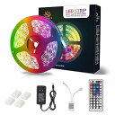 LEDテープライト RGBテープ SMD5050 5m 300LED 44キーリモコン LEDテープ ストリップライト ledライト DIY 防水防塵 両面テー...