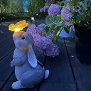 春の庭づくりに◆ ソーラー式 うさぎ形ガーデンライト(樹脂製/防水) 自動点灯消灯|玄関・歩道イルミネーション|母の日ギフト対応 暖色LEDで雰囲気演出