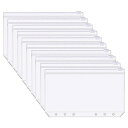 10 個バインダーポケット A5/A6 クリアバインダー 6穴 透明ジッパー式ファイル袋 防水 PVC ルーズリーフ 書類ファイリングバッグ リフィル 差し替え 多功能 文房具 小物収納 整理収納 紛失防止 ポータブル 一目瞭然 (A5)(3)