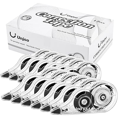 修正テープ 5メートル 12本パックカラー 修正テープ PETテープコア パック 修正用品 修正ペン 大容量 ..