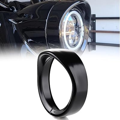 7インチ ヘッドライト防水 用 トリム・バイザー トリムリング バイザー （ブラック）