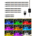 バイク用 RGB LEDテープライト オートバイ イルミネーション LEDテールランプ ストリップライト フルカラー 防水仕様 8本セット リモコン付き SMD...