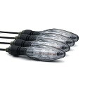 オートバイ 汎用 ミニ 防水 高輝度LED ステアリングランプ ターンランプ(クリアレンズ, 四個)