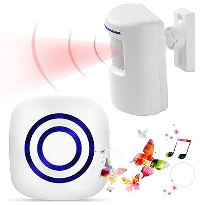 yiteng 人感センサーチャイム 防犯センサー 無線 ドアチャイム チャイム 呼び鈴 お知らせベル ピンポン 防犯、防災機能 配線工事不要 電池式 USB 赤外線センサー搭載 動体検知