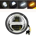 オートバイのヘッドライト 5.75インチ ヘッドライト LED ヘッドランプ プロジェクター ドライビングライト DRL付き 高輝度LED スポーツスター 88...