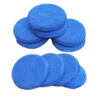 10個セット 洗車 スポンジ スポンジバフ 洗車用 研磨パッド カーワックス ワックススポンジ 極細繊維 吸水性 洗車 傷つきにくい(丸い形)