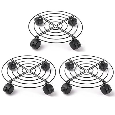 植木鉢台 鉢置台 鉢受プレート キャスター付き ストッパー機能付 花台 金属製鉢置台 移動 掃除楽に 屋..