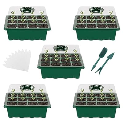 【5セット】 育苗ポット 育苗トレイ 12穴育苗 ホワイトラベル10個+移植ツール2個 園芸用品 種まきハウ..