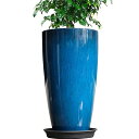 植木鉢 大型 おしゃれ プラスチック 軽量 受け皿付き 屋内 屋外用 高さ53.5 排水穴付き 植木鉢 花 栽培 プレゼント ギフト 母の日 観葉植物 鉢(陶器...