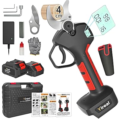 電動剪定バサミ 【山本造園会社監修】剪定バサミ 18V切断径40mmのコードレス充電式剪定バサミ 2段階開..