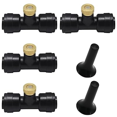 ミストシャワー屋外【6点セット】ミストノズルミスト散水ノズル フラワーガーデニング用品、芝生ガーデニング用灌漑アクセサリー、屋外冷房システムアプリケーション