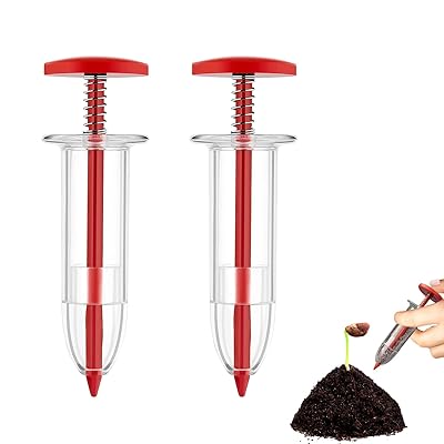 種まき機 播種機【2個入り】手動播種機 タネポン 種まき器 ミニ種まき機 庭園栽培用 花野菜移植 園芸用..