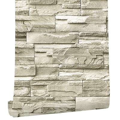 石目調 壁紙シール 45cmx6m レンガ調シール リメイクシート はがせる壁紙 接着剤不要 DIYシート 防水 防カビ ウォールステッカー