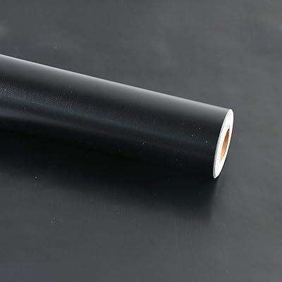 無地 壁紙シール 防水 リメイクシート 幅45cm全長9.7m のり付き つや消し DIY 剥がせる壁紙 マカロン カッティングシート 黒色