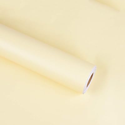 無地 壁紙シール 防水 リメイクシート 幅45cm全長9.7m のり付き つや消し DIY 剥がせる壁紙 マカロン カッティングシート ベージュ