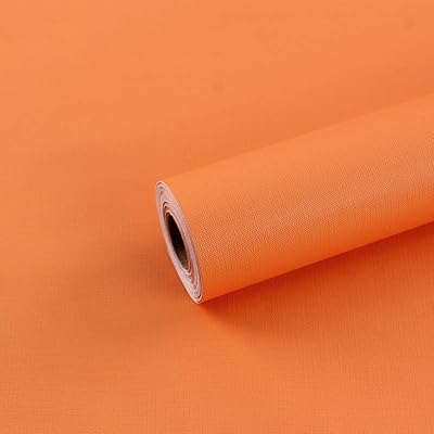 無地 壁紙シール 防水 リメイクシート 幅45cm全長9.7m のり付き つや消し DIY 剥がせる壁紙 マカロン カッティングシート 橙色