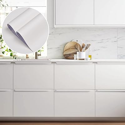 リメイクシート 白 壁紙 つや消し はがせる壁紙 マット 60cm*10m 壁紙シール はがせる おしゃれ 無地 張り替え 賃貸屋 多用途 キッチン テーブル ドア 家具 DIY 防水 簡単貼付 粘着剤不用 模様替え(3)