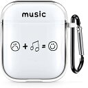 AirPods 第2世代 ケース AirPods 第1世代 ケース おしゃれ クリア シンプル ミュージック 音楽 Music 創意 デザイン AirPods ...