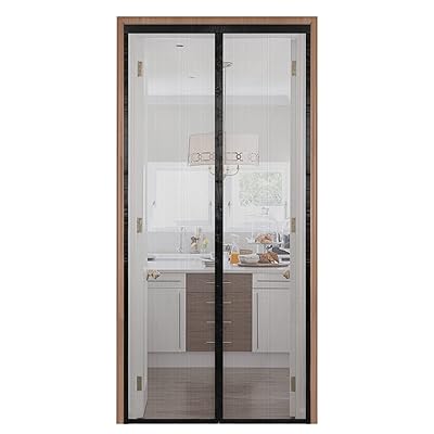 玄関網戸 マグネット式 90x210cm グラスファイバー製 虫除け 熱に強い 自動で閉まる 細かい