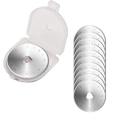 10枚セット ロータリーカッター替刃 28mm マルカッター円形ブレード 円形刃 目盛りつく 不織布等の裁断