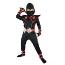 子供用 忍者服 コスチューム 男の子 ハロウィン衣装 仮装/パーティーグッズ 子供服 忍者 ハロウィンパーティー (黒, M)