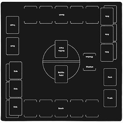 プレイマット 全面縫製仕様 ラバープレイマット 軽量で、子供が運ぶのに適しています 滑り止め 専用アウトドアグレードの600D防水収納バッグ カードゲーム 60×60cm (軽量スタイル, 黒)