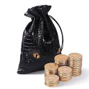 RPG用ゴールドコイン50個、ボードゲーム&テーブルゲーム用ファンタジーメタルコイン、レザーバッグ付きDNDボードゲームコイン、ダンジョンズ&ドラゴンズ用ロールプレイングRPGコイン