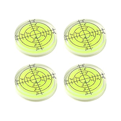 ミニ 水平器 丸型 水準器 傾斜 測定 レベラー 水平校正用 測定精度が高い 透明 小型 目盛り付き グリーン 4個入